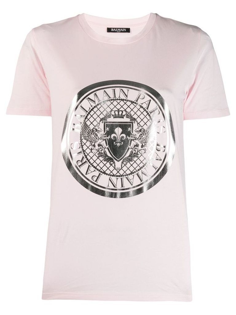 Balmain medallion print T-shirt - PINK