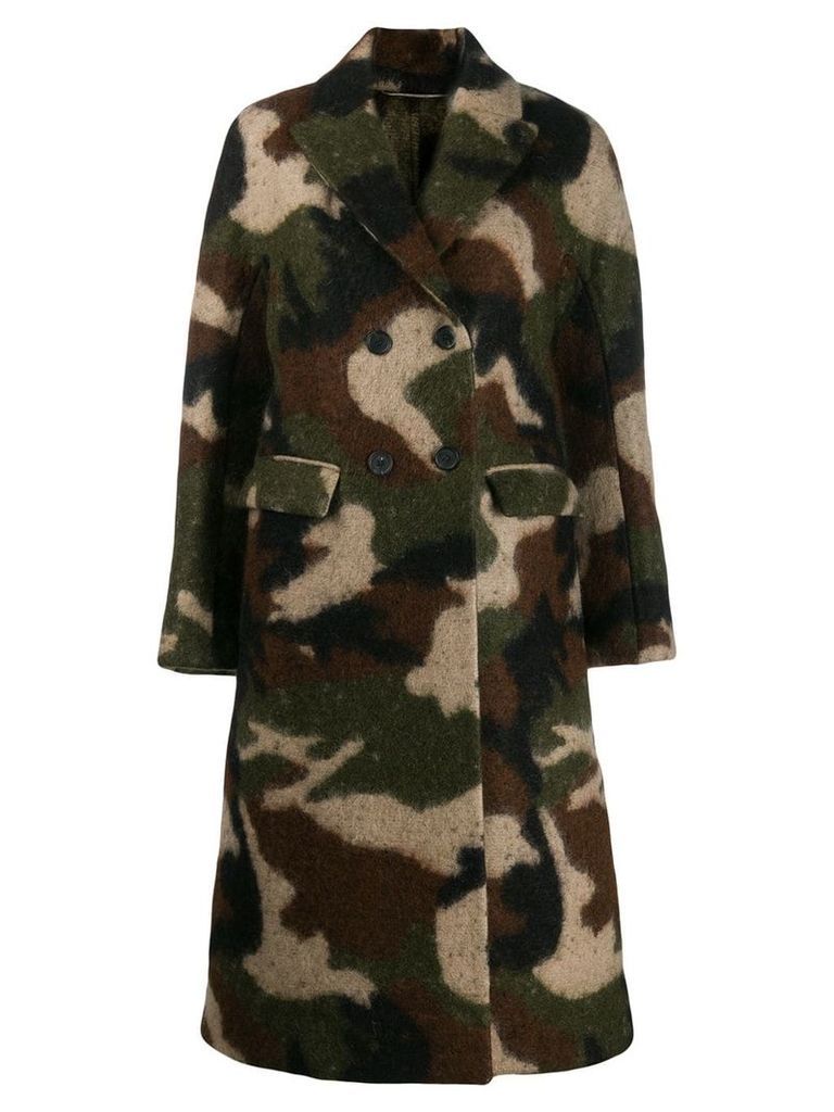 Ermanno Scervino camouflage print coat - Green
