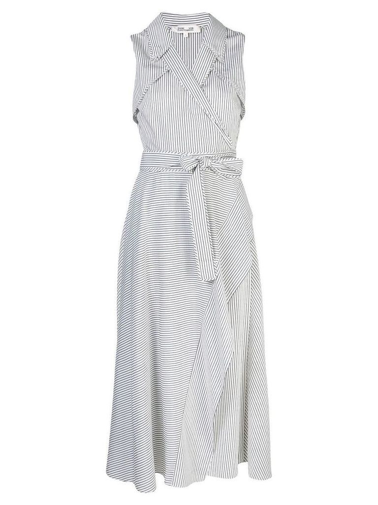 Diane von Furstenberg striped wrap dress - White