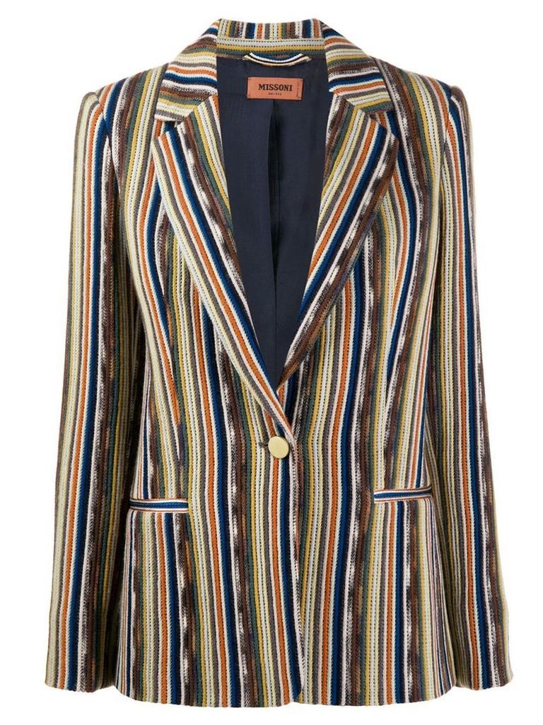 Missoni striped slim-fit blazer - ORANGE