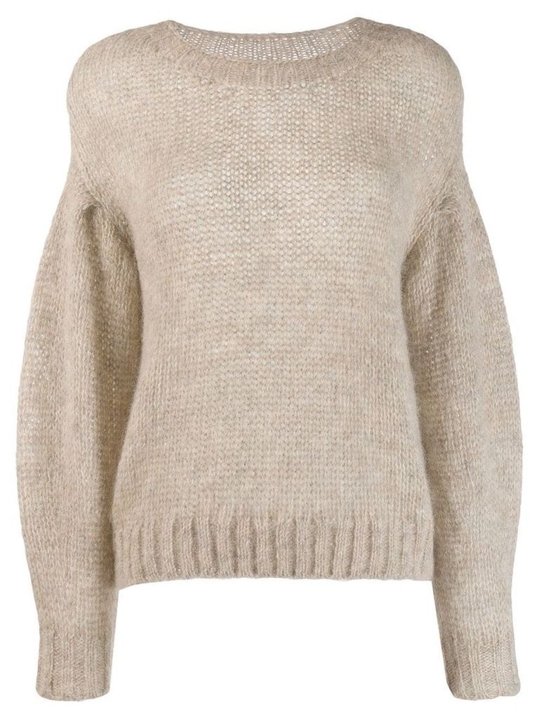 Closed chunky knit sweater - Neutrals