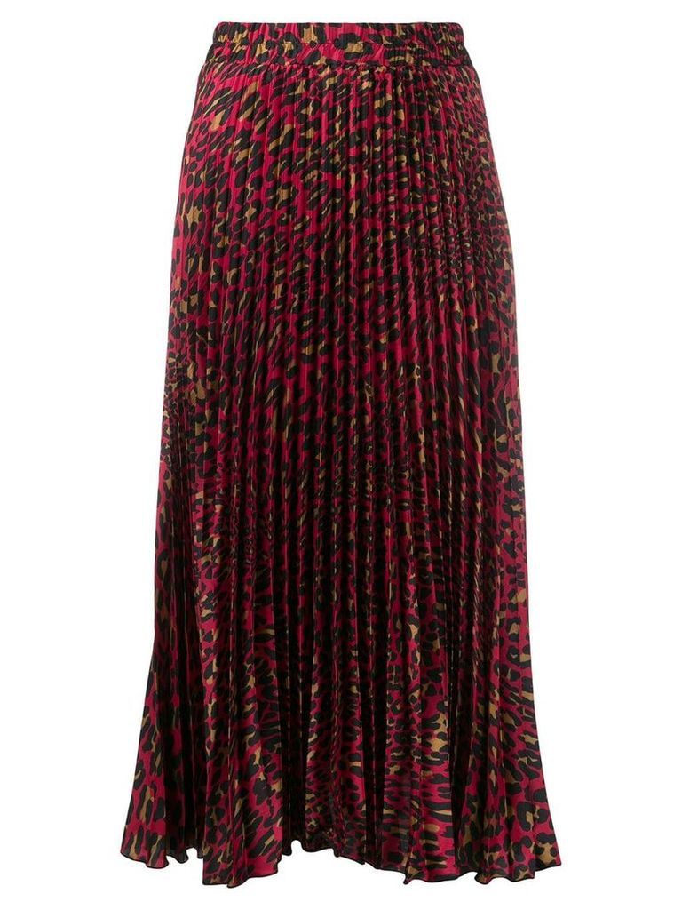 Shirtaporter leopard print skirt - Red