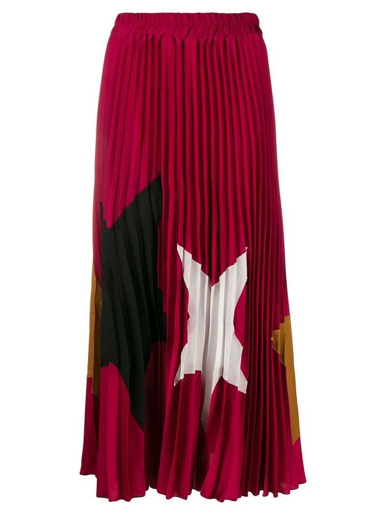 Shirtaporter star print pleated skirt - PINK