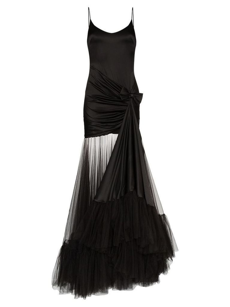 Alessandra Rich tulle train gown - Black