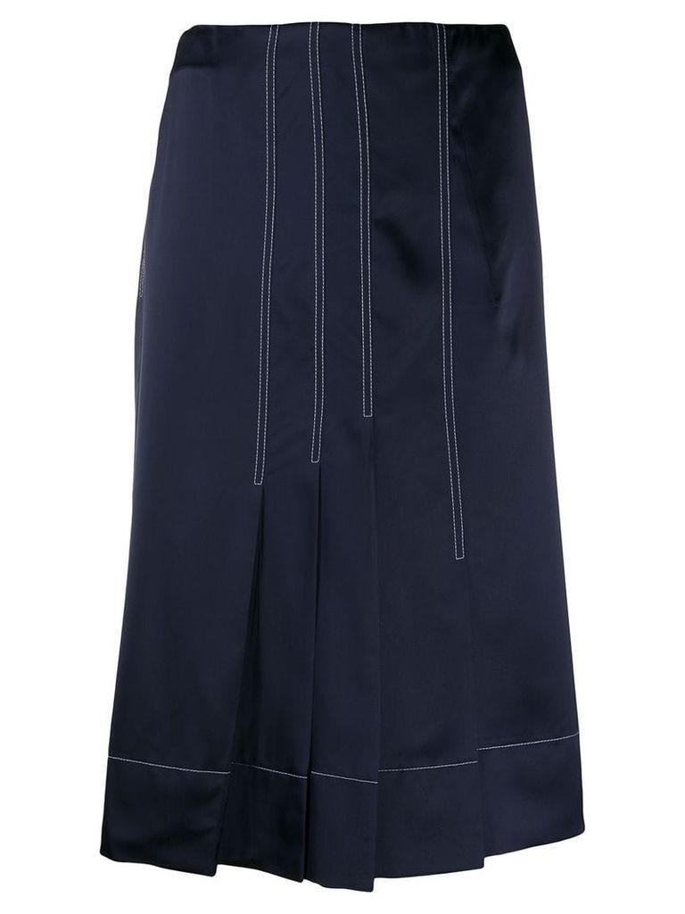 Marni silk effect pleated skirt - Blue