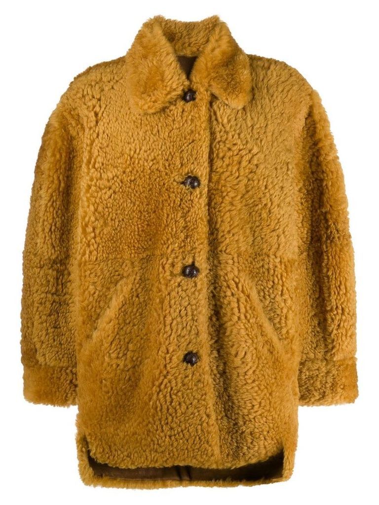 Isabel Marant Sarvey shearling coat - Yellow