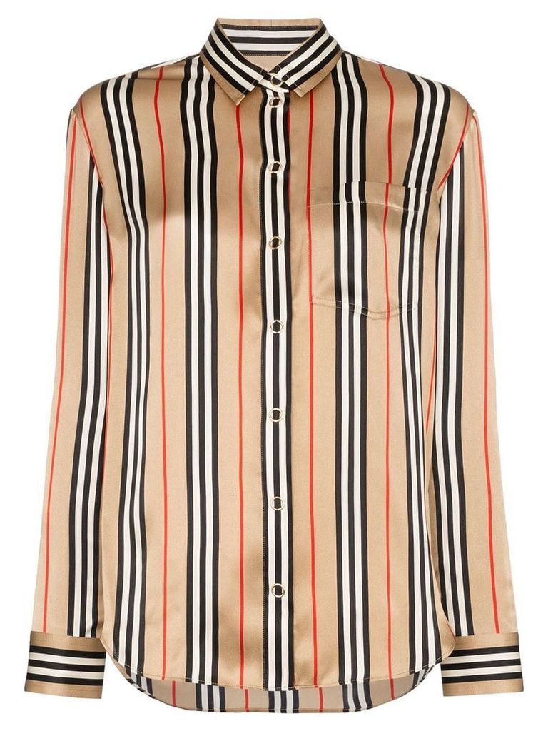 Burberry archive-stripe silk shirt - Gold