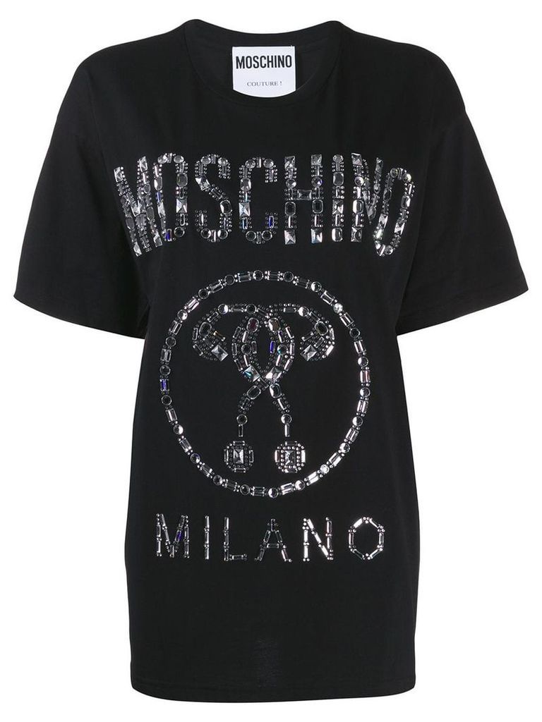 Moschino crystal logo T-shirt - Black