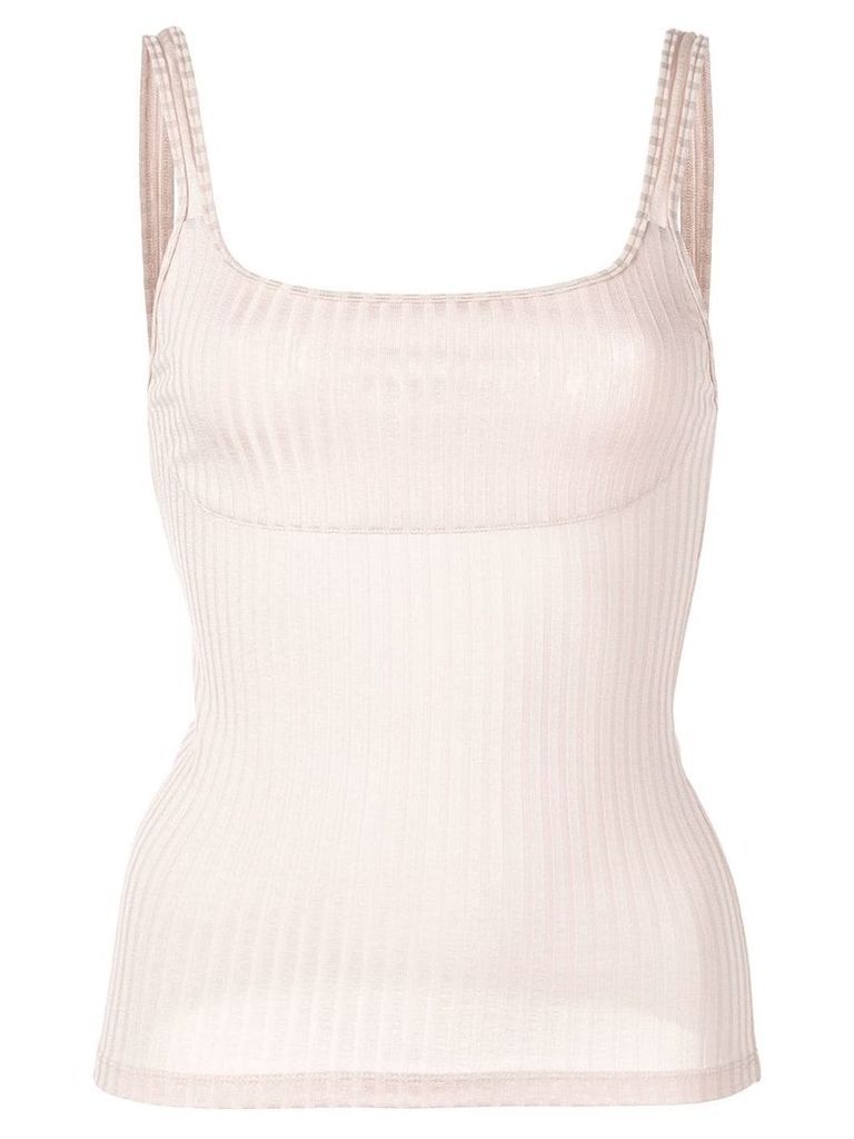 Fleur Du Mal fitted ribbed tank top - Neutrals
