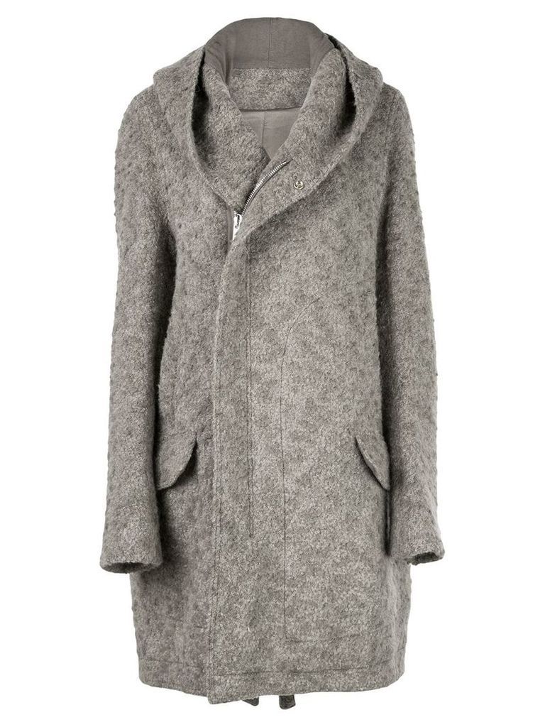 Rick Owens oversized hooded midi coat - Grey
