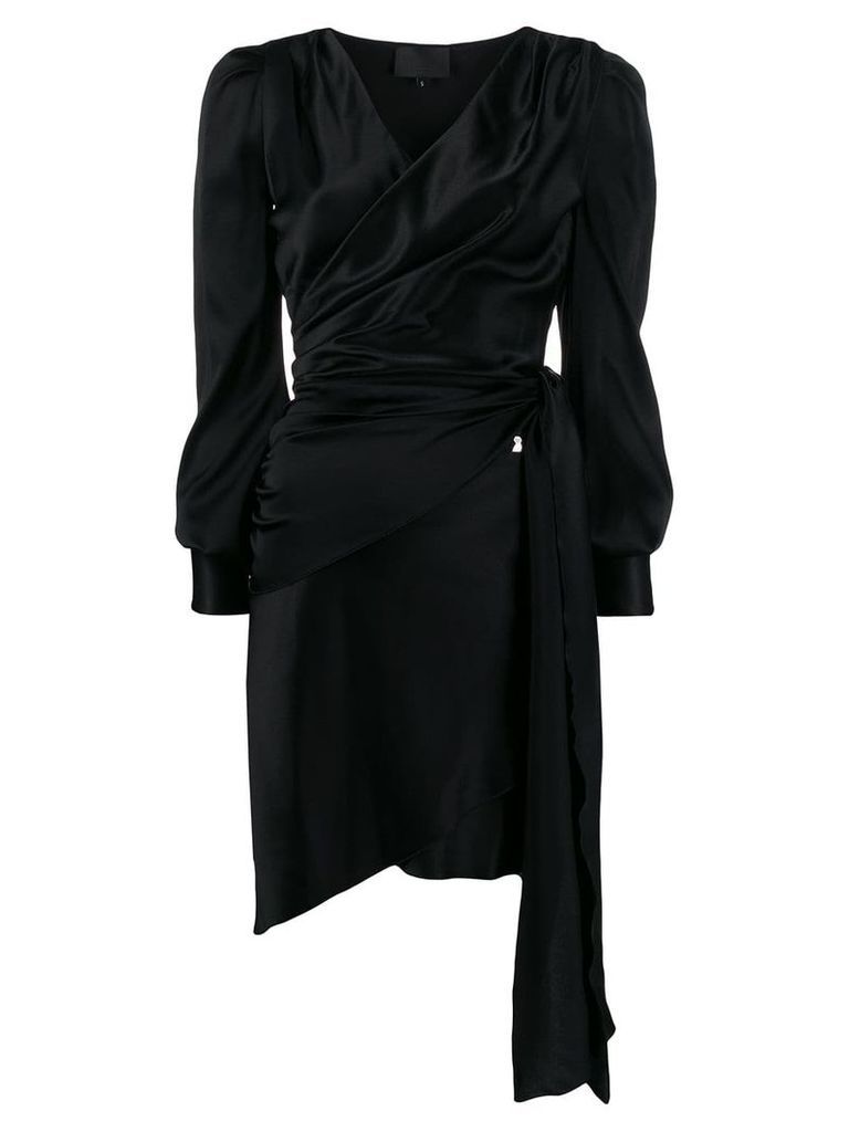 Philipp Plein asymmetric hem wrap dress - Black