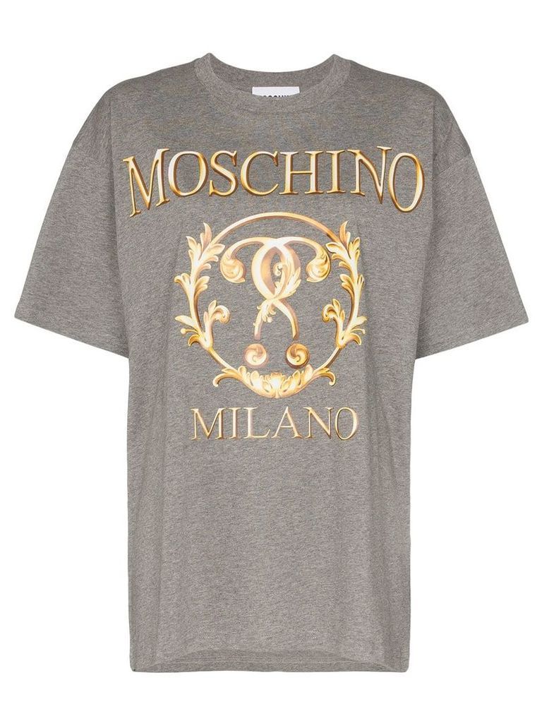 Moschino logo print T-shirt - Grey