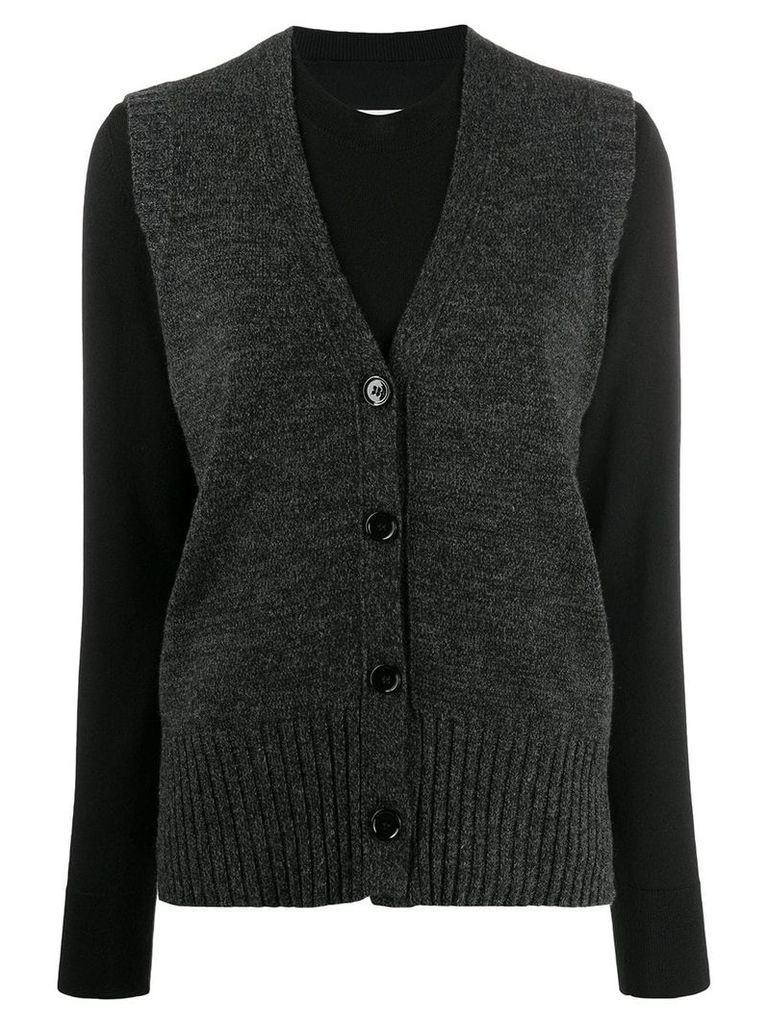 Mm6 Maison Margiela layered vest jumper - Black