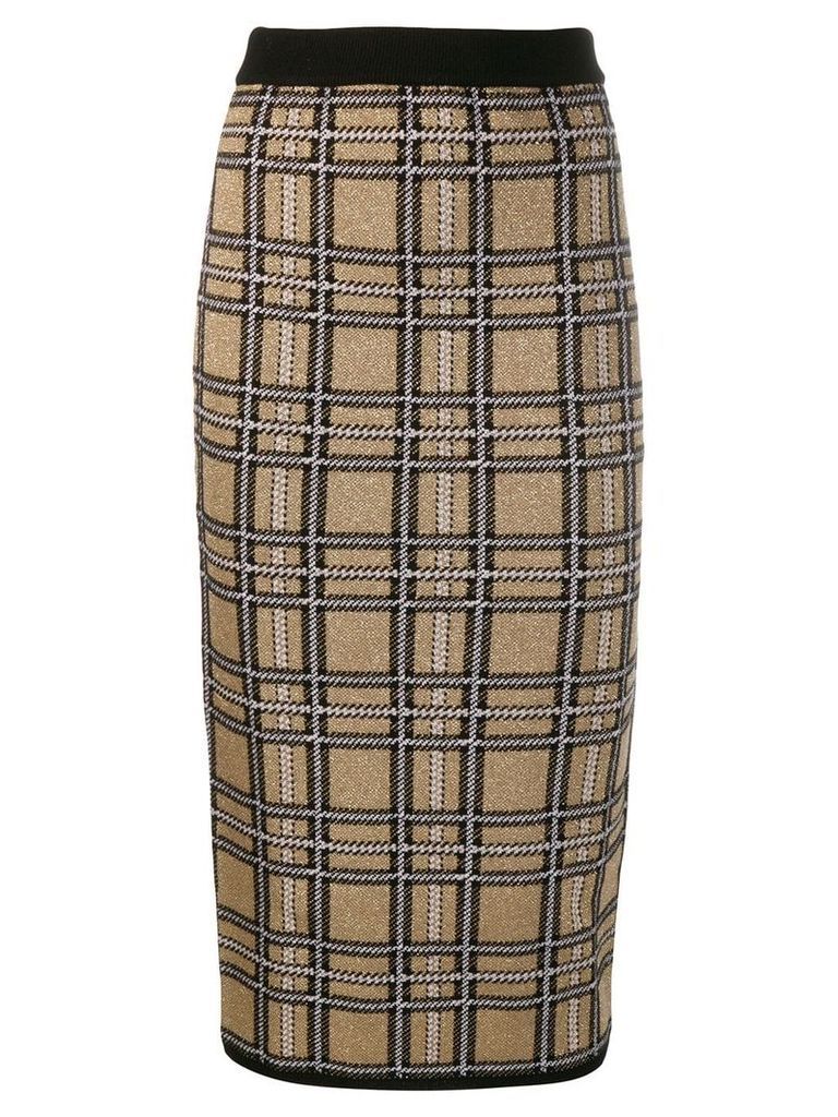 Antonio Marras checked fitted skirt - GOLD