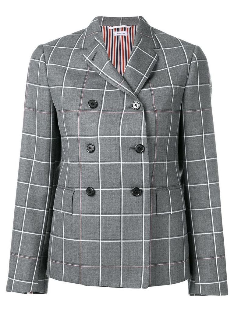 Thom Browne Windowpane Twill Sport Coat - Grey