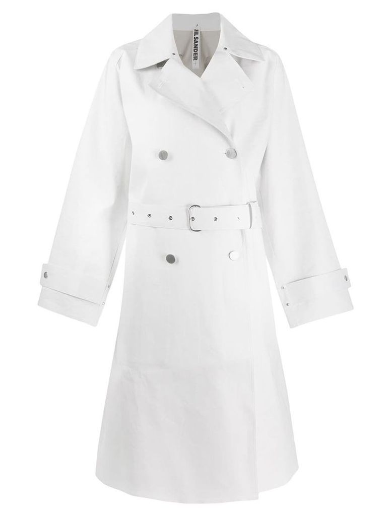 Jil Sander double breasted trench coat - White