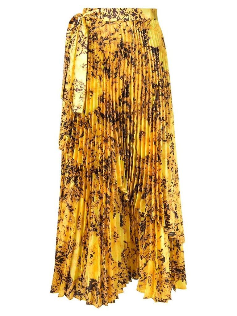 Richard Quinn floral pleated skirt - Yellow