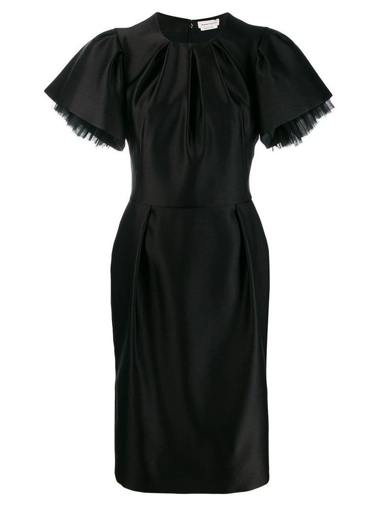 Alexander McQueen puff sleeves fitted dress - Black