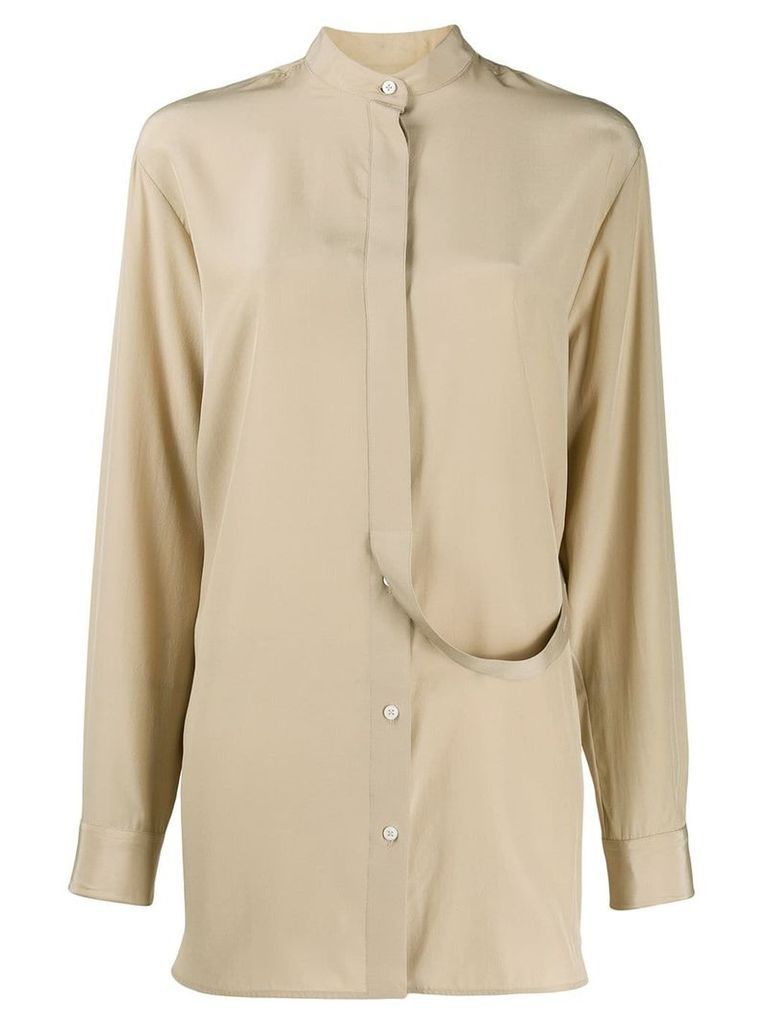 Jil Sander belted button-down shirt - NEUTRALS