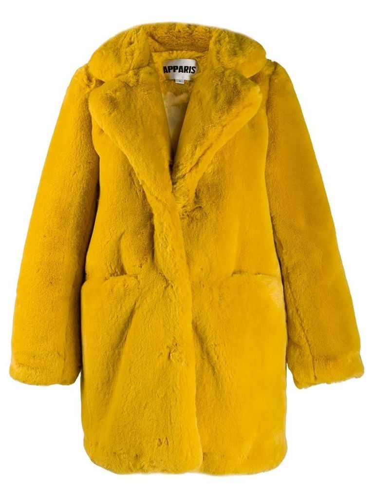 Apparis Sophie faux fur coat - Yellow