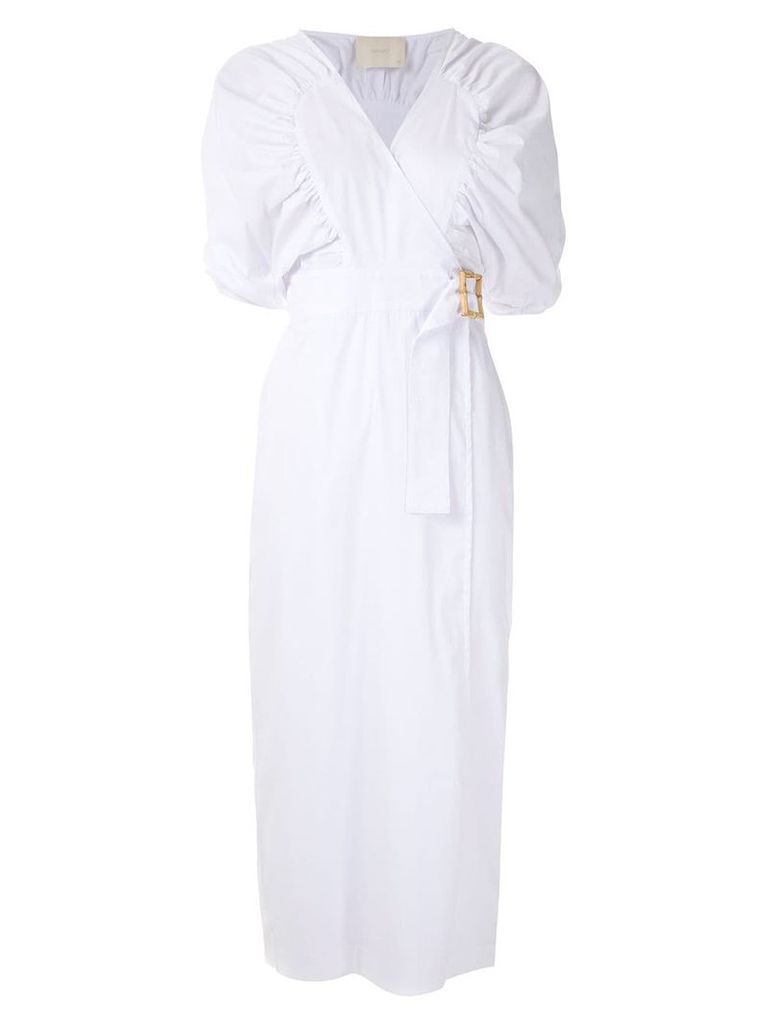 Framed Lotus midi dress - White