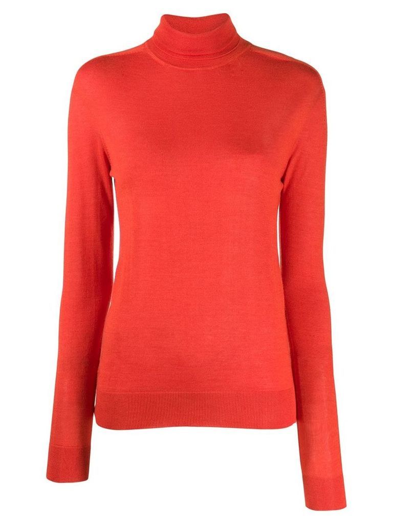 Jil Sander turtleneck cashmere knit top - Red