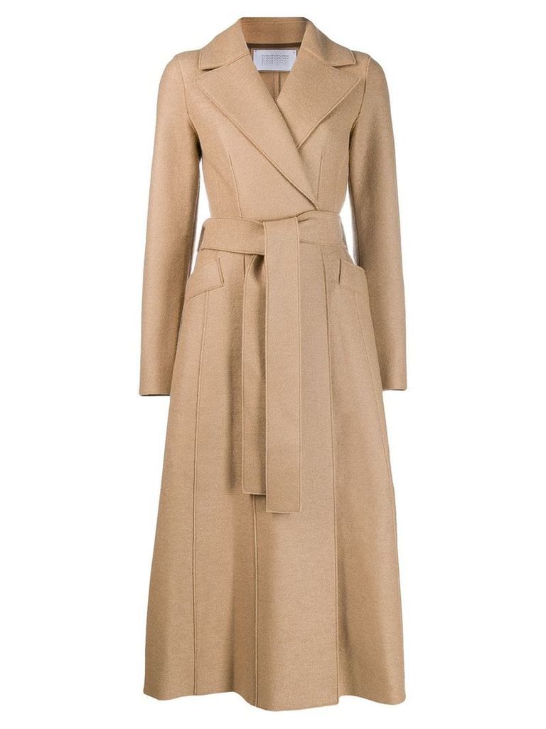 Harris Wharf London belted long-length coat - NEUTRALS