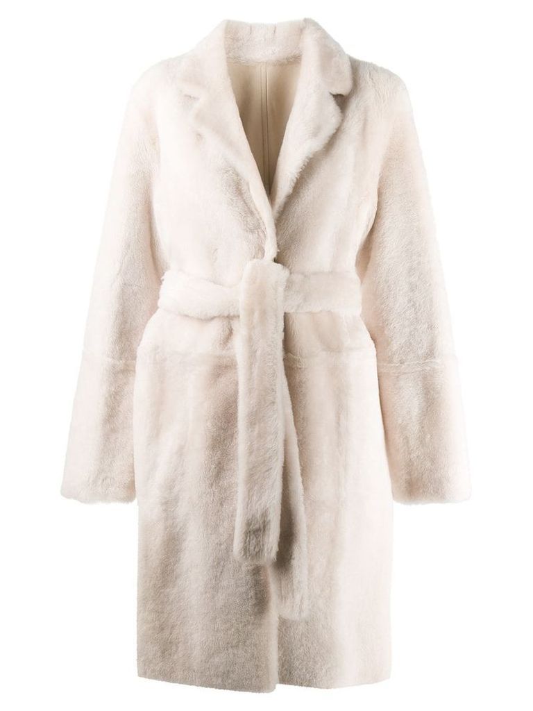 Yves Salomon Army reversible belted coat - NEUTRALS