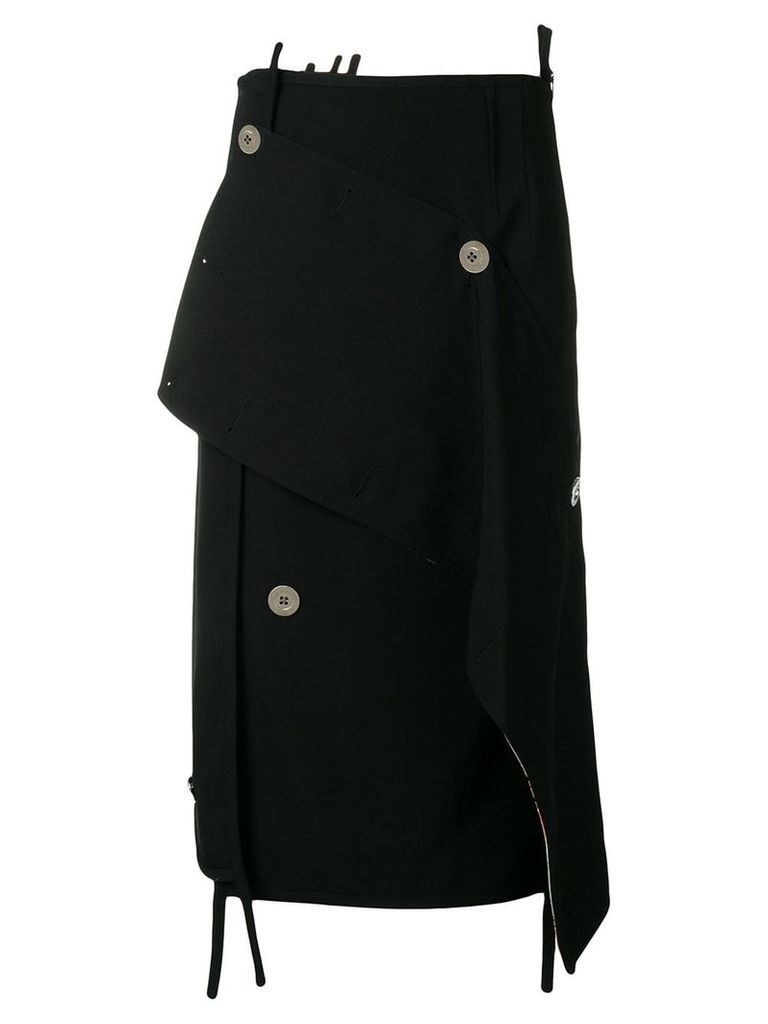3.1 Phillip Lim Asymmetrical Wool Skirt - Black