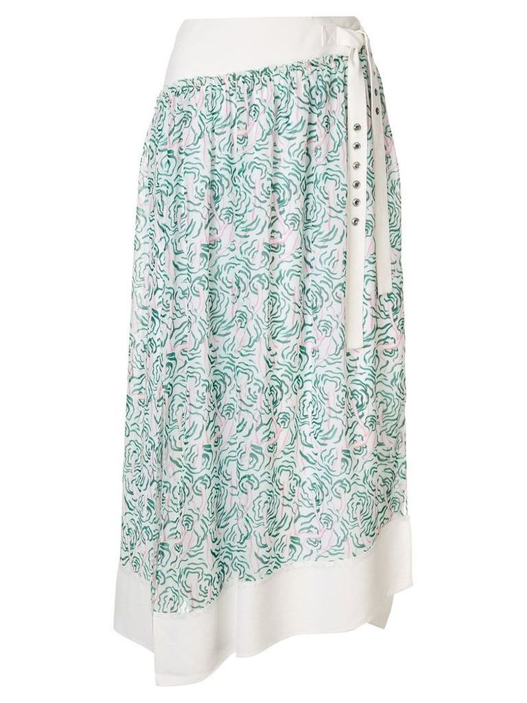 3.1 Phillip Lim Printed Shirred Skirt - White