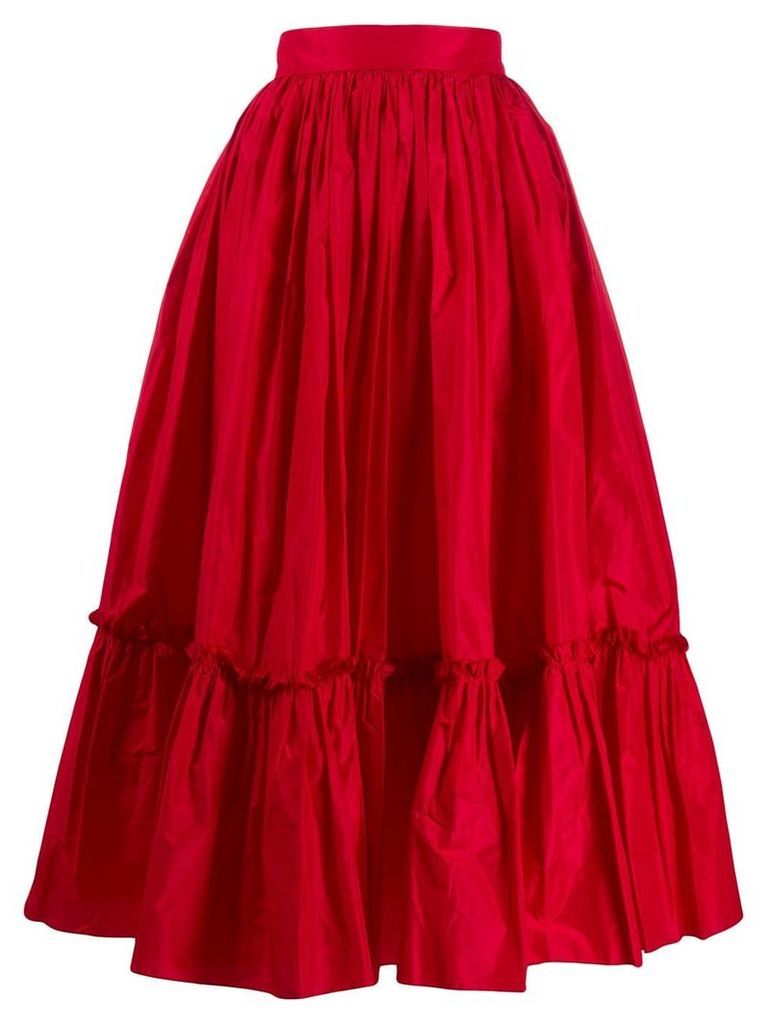 Dolce & Gabbana ruched hem full skirt - Red