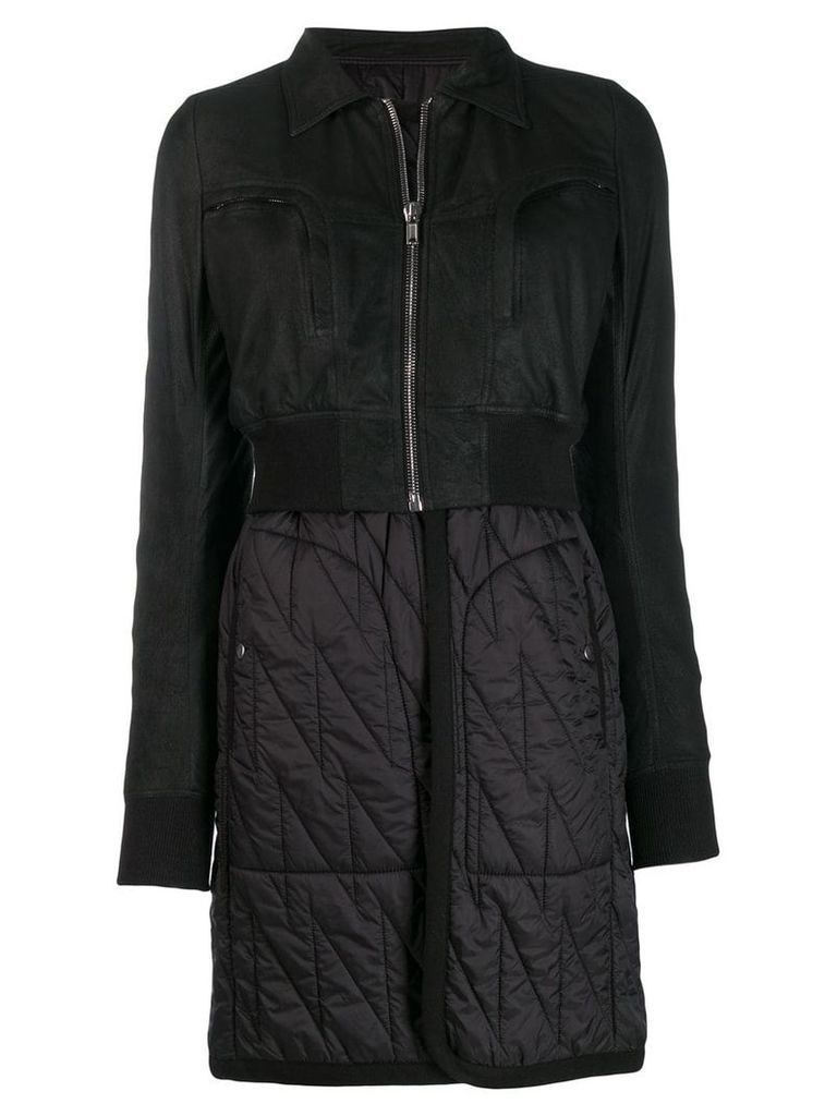 Rick Owens panelled layered coat - Black