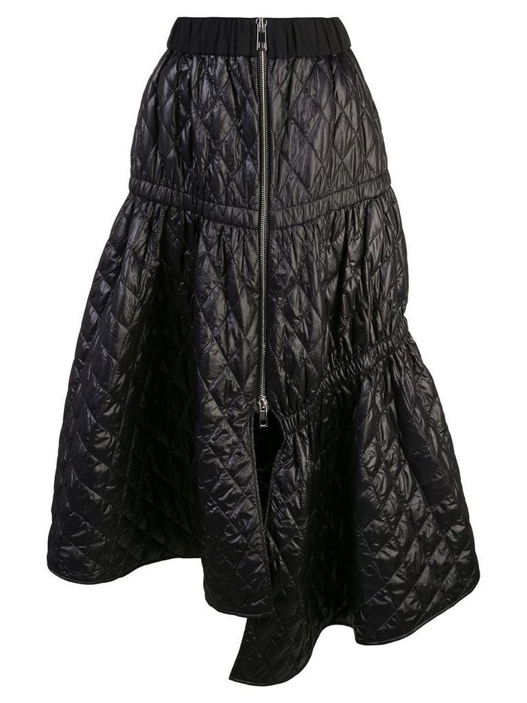 Tibi soft quilting asymmetric skirt - Black