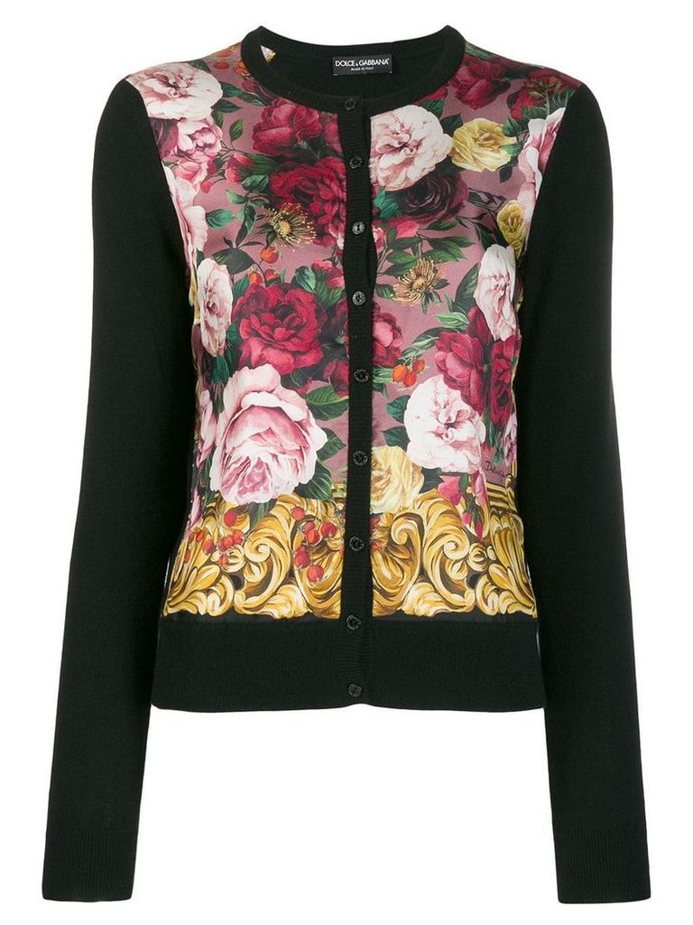 Dolce & Gabbana cashmere floral cardigan - Black