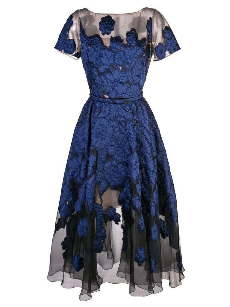 Oscar de la Renta flared floral dress - Blue