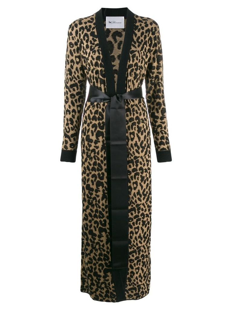 be blumarine leopard print cardigan coat - Brown