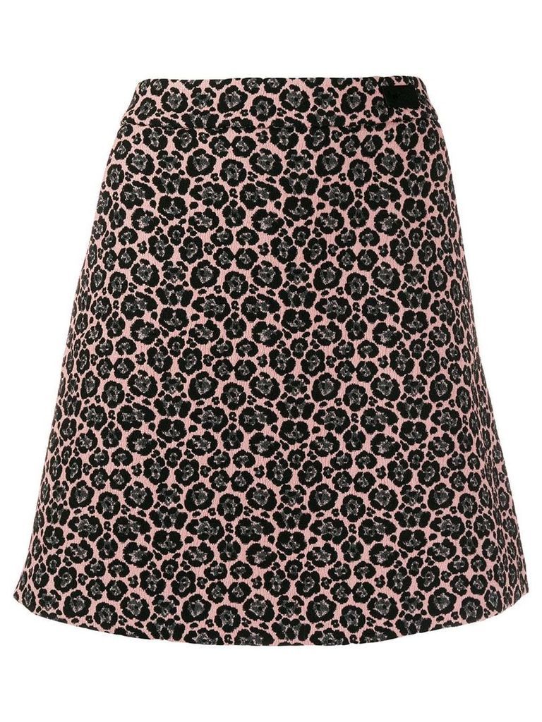 be blumarine a-line leopard print skirt - PINK