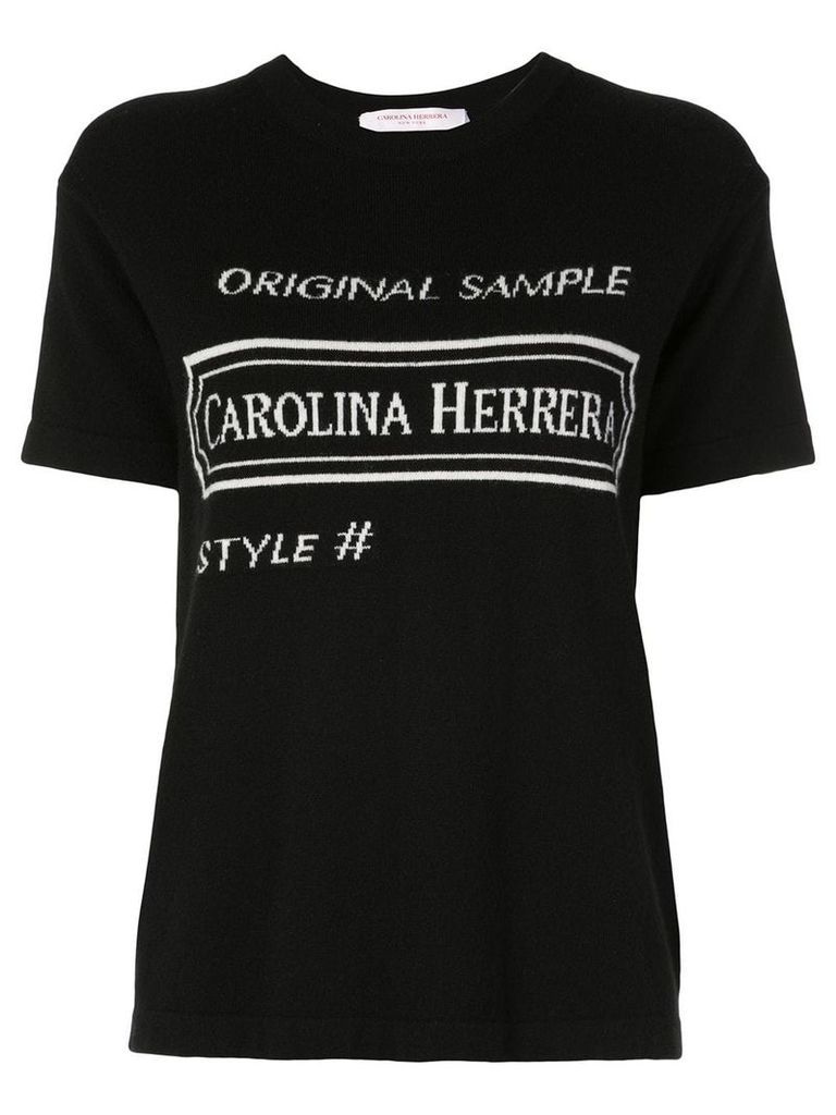 Carolina Herrera intarsia logo T-shirt - Black