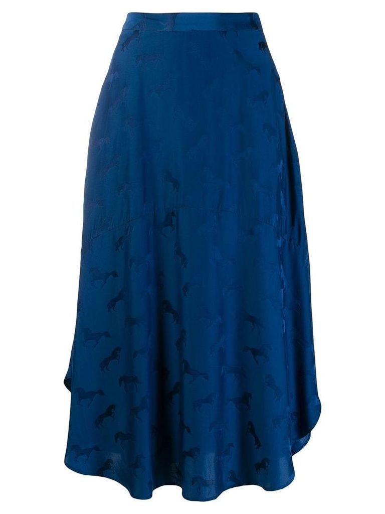 Stella McCartney horse embossed print skirt - Blue
