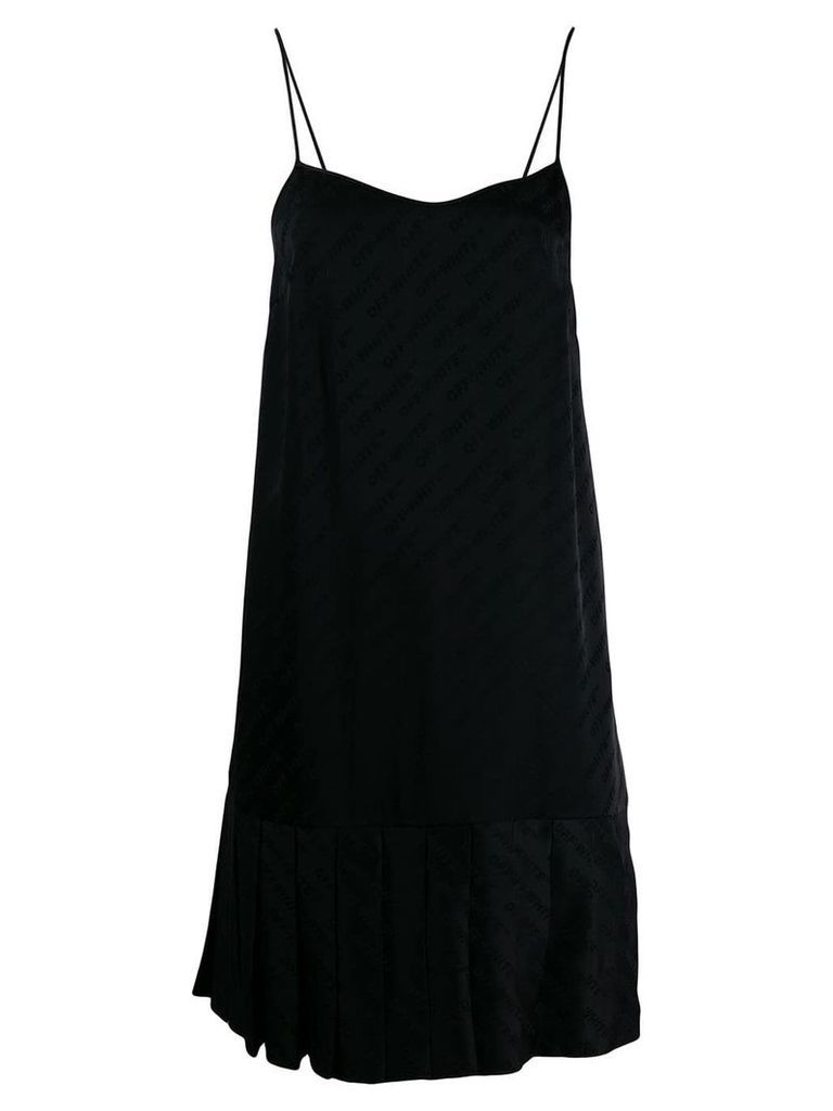 Off-White plissé slip dress - Black