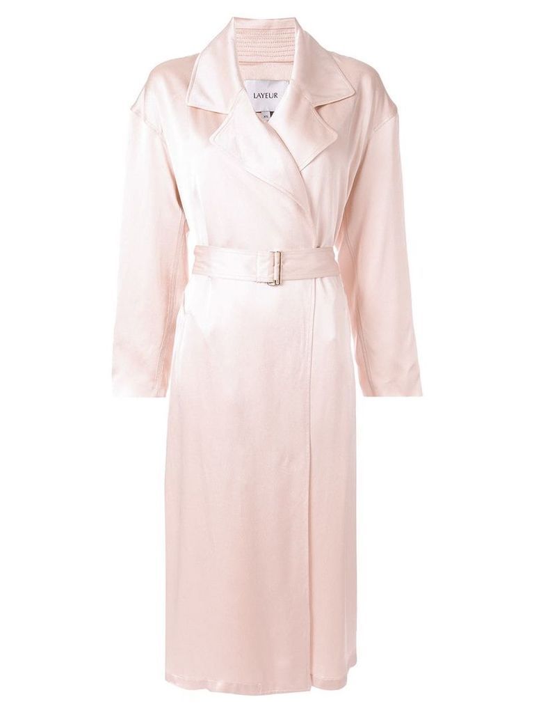 Layeur silky trench coat - PINK