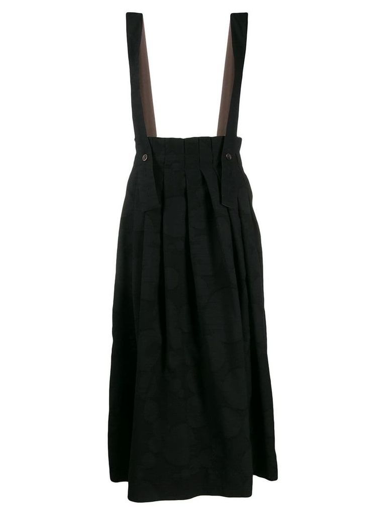 Uma Wang dungaree style pleated skirt - Black