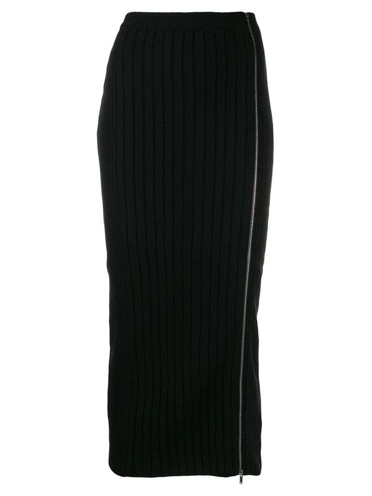 Palm Angels zip-through fitted midi skirt - Black