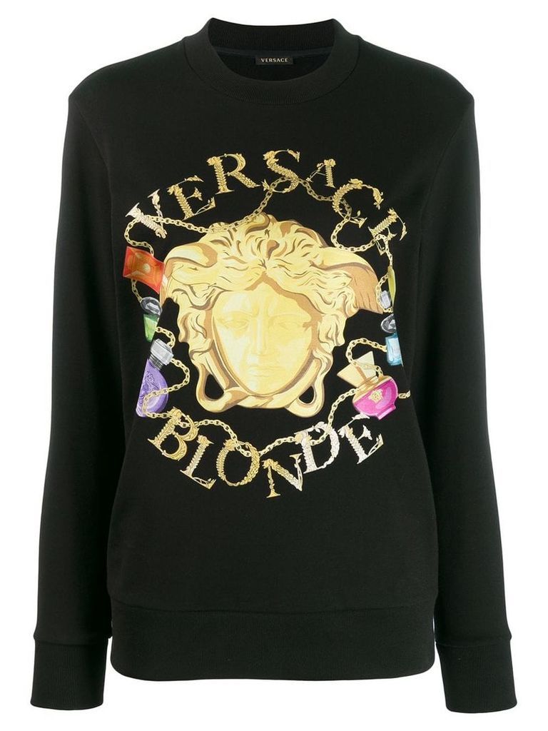 Versace Medusa motif graphic print sweatshirt - Black