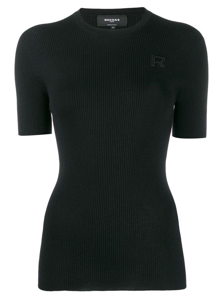 Rochas knitted round neck top - Black