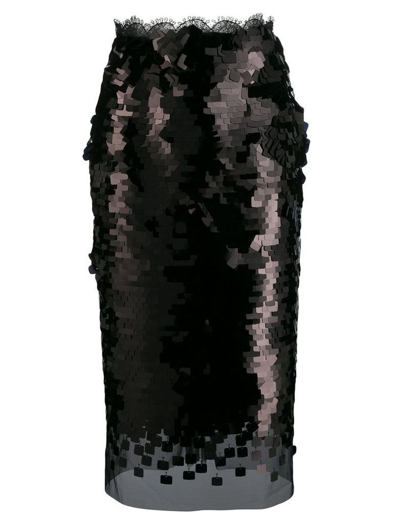 Ermanno Scervino sequin pencil skirt - Black