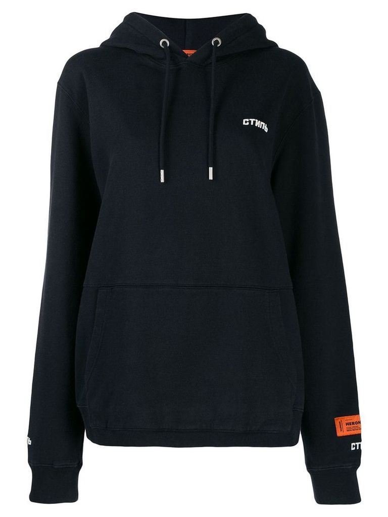 Heron Preston logo patch hoodie - Black