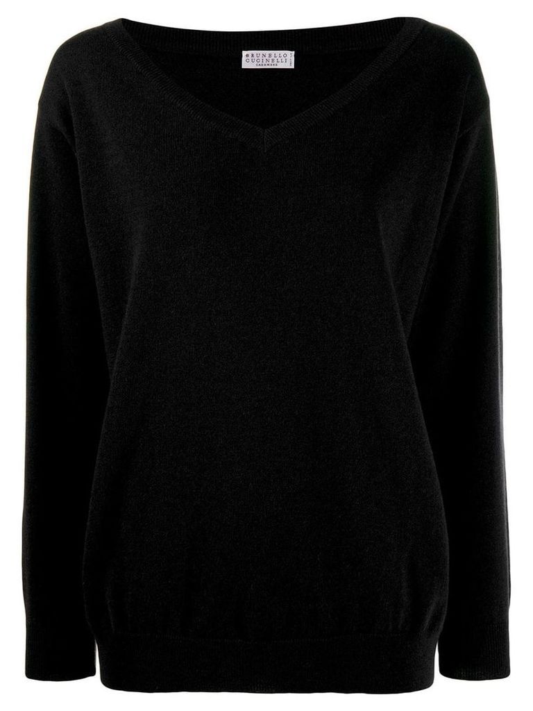 Brunello Cucinelli v-neck sweatshirt - Black