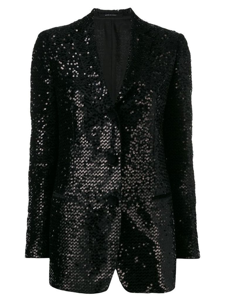 Tagliatore sequin embroidered blazer - Black