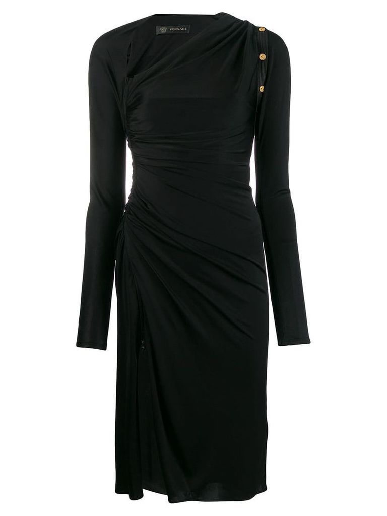 Versace draped midi dress - Black